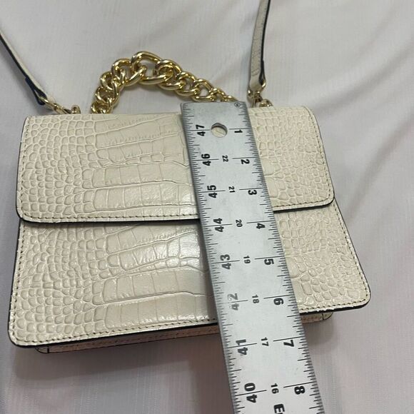 House of Harlow 1960 Handbag Croc Embossed Italian Leather Ivory - Picture 8 of 14